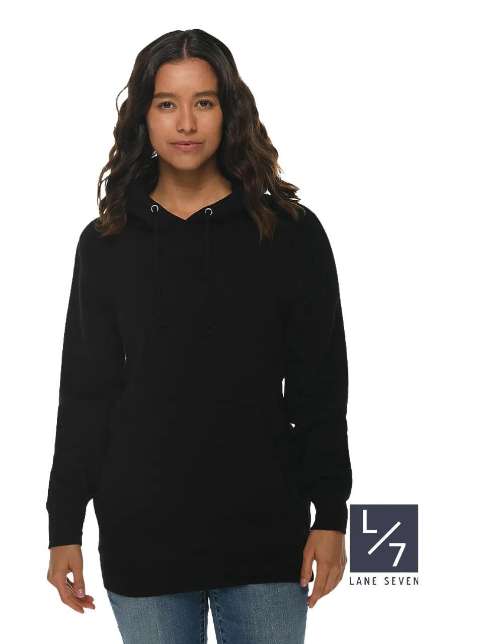 340G Black Heavyweight Pullover Hooidie Lane Seven