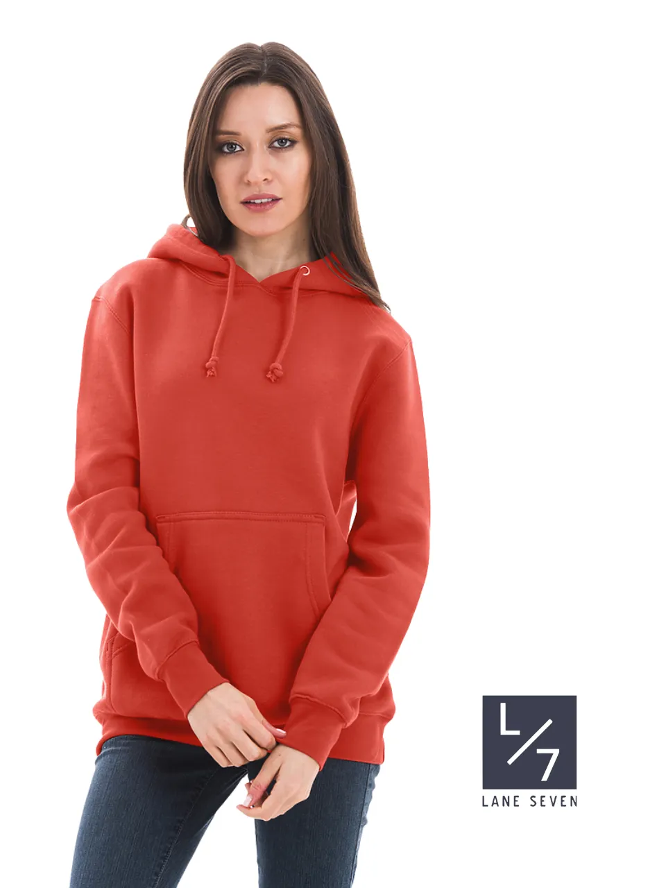 340G Red Heavyweight Pullover Hooidie Lane Seven