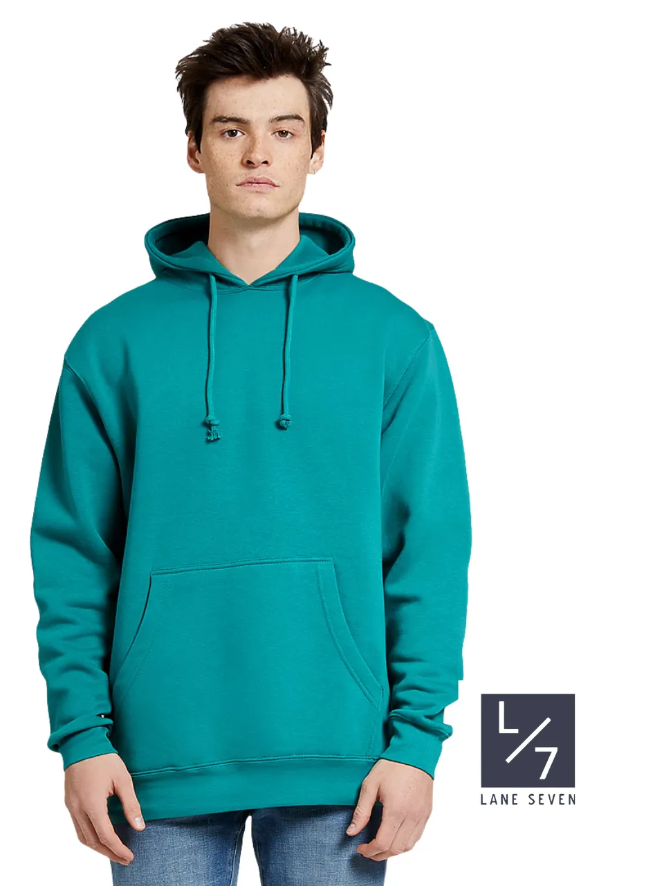 340G Teal Heavyweight Pullover Hooidie Lane Seven