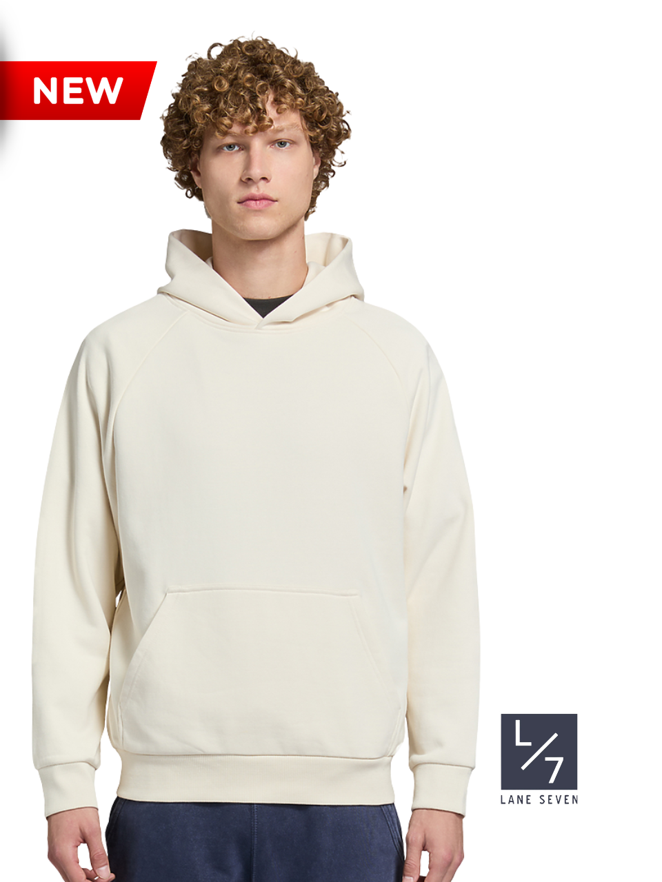 500G Cream Heavy Core Hoodie Lane Seven