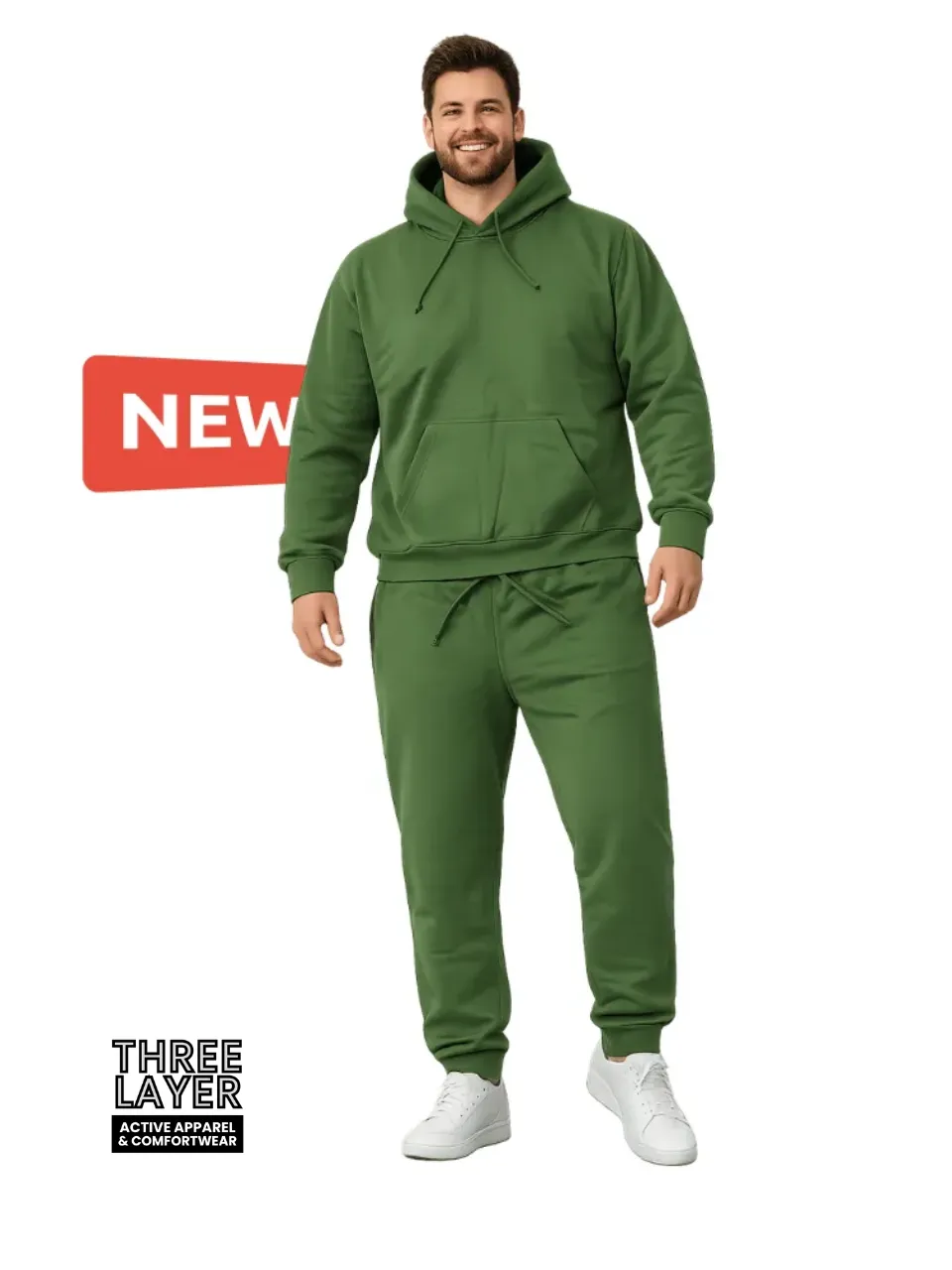 300g Olive Green Tracksuit Three Layer