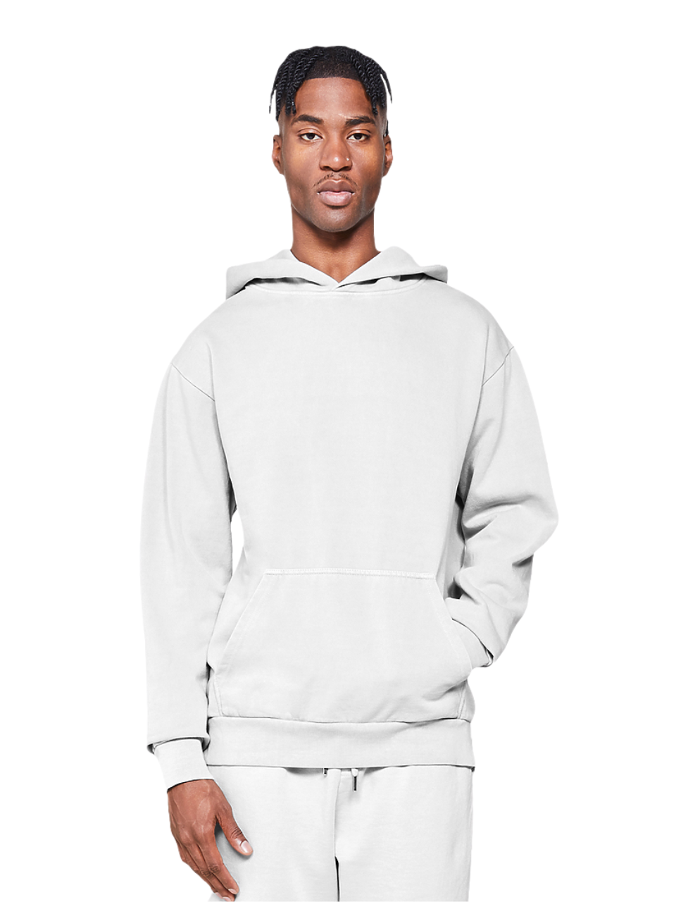 340G White Urban Heavy Hoodie Lane Seven